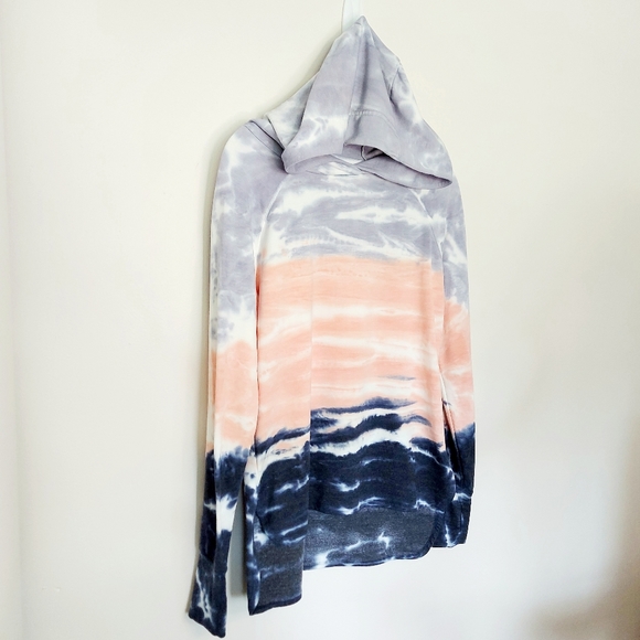 Small Tie Dye Sunset Sunrise Hoodie Te Verde - Picture 7 of 7
